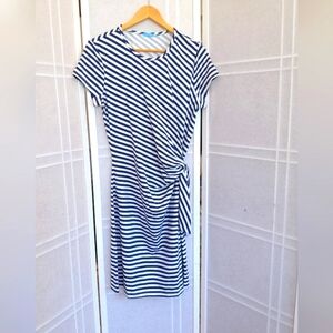 J.Mclaughlin Elora white blue striped dress